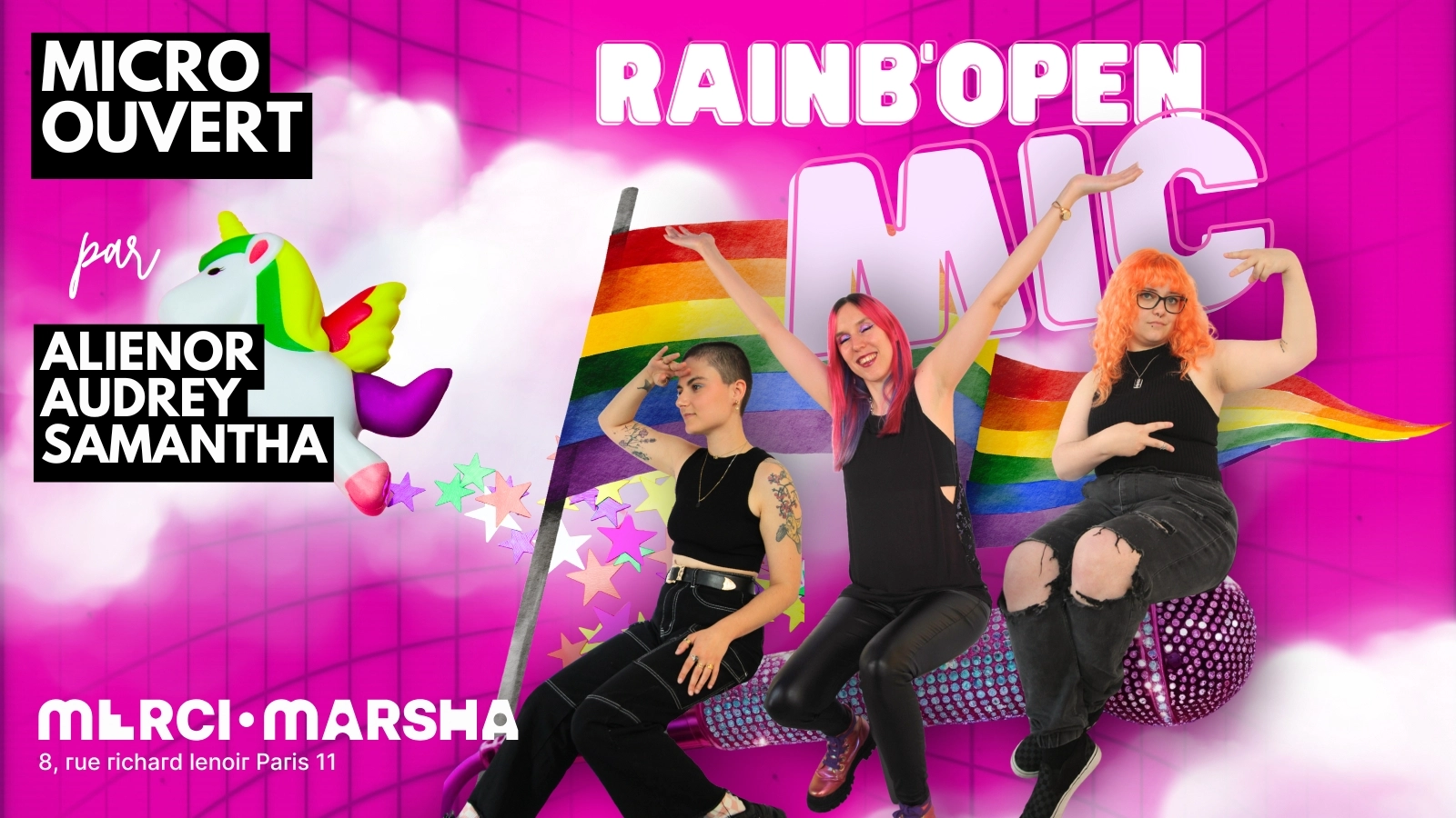 Le Rainb'Open MIC ! Micro ouvert au Merci·Marsha !