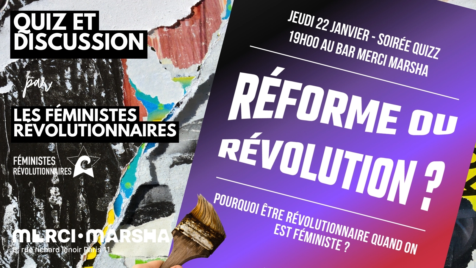 Le rdv des F&eacute;ministes R&eacute;volutionnaires au Merci&middot;Marsha !