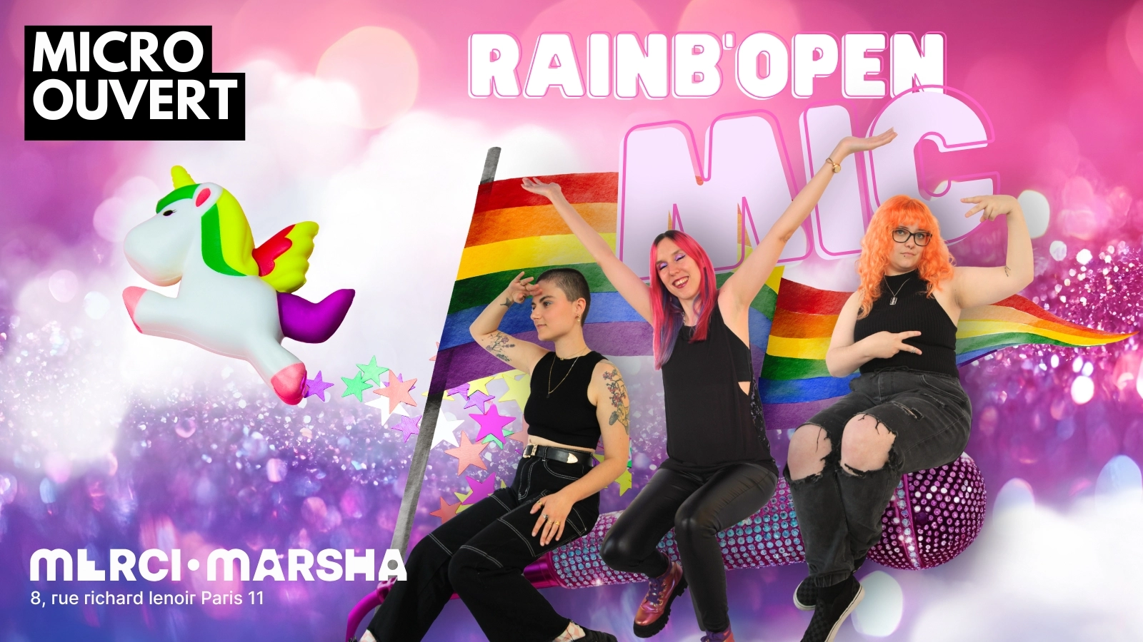 Rainb'Open MIC - Le micro ouvert du Merci&middot;Marsha !