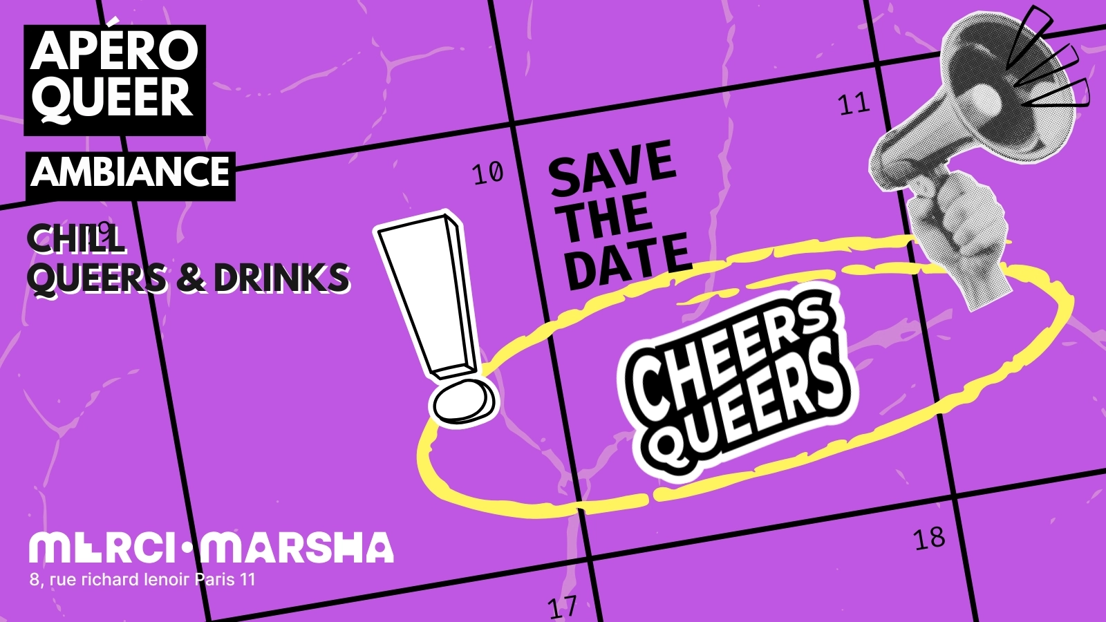 Cheers Queers, l'apéro chill du Merci·Marsha !