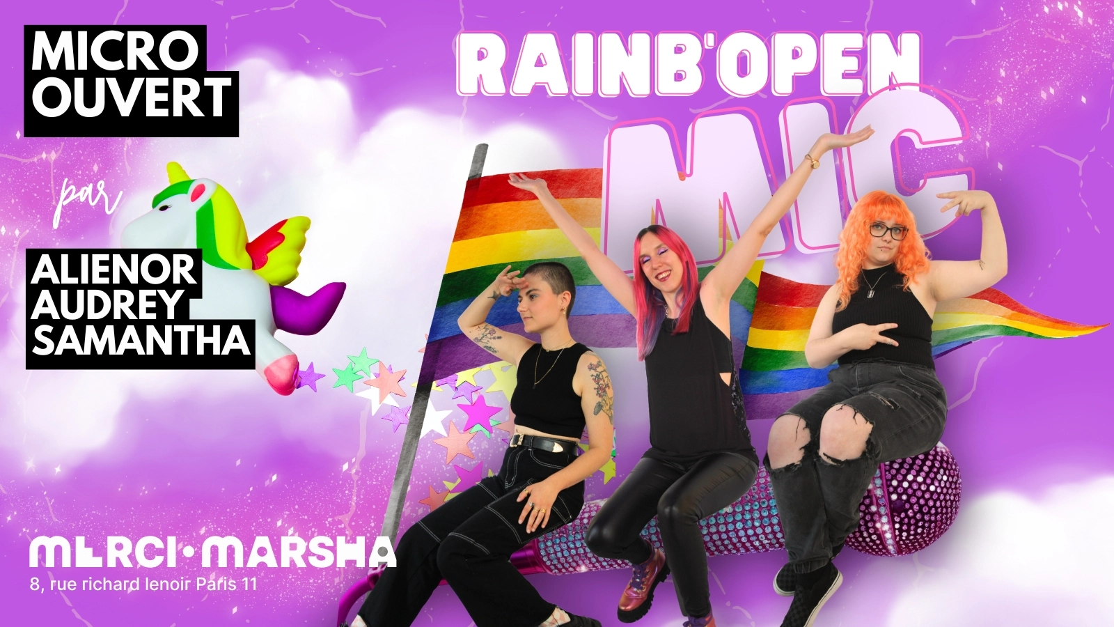 Le Rainb'Open MIC ! Micro ouvert au Merci·Marsha !