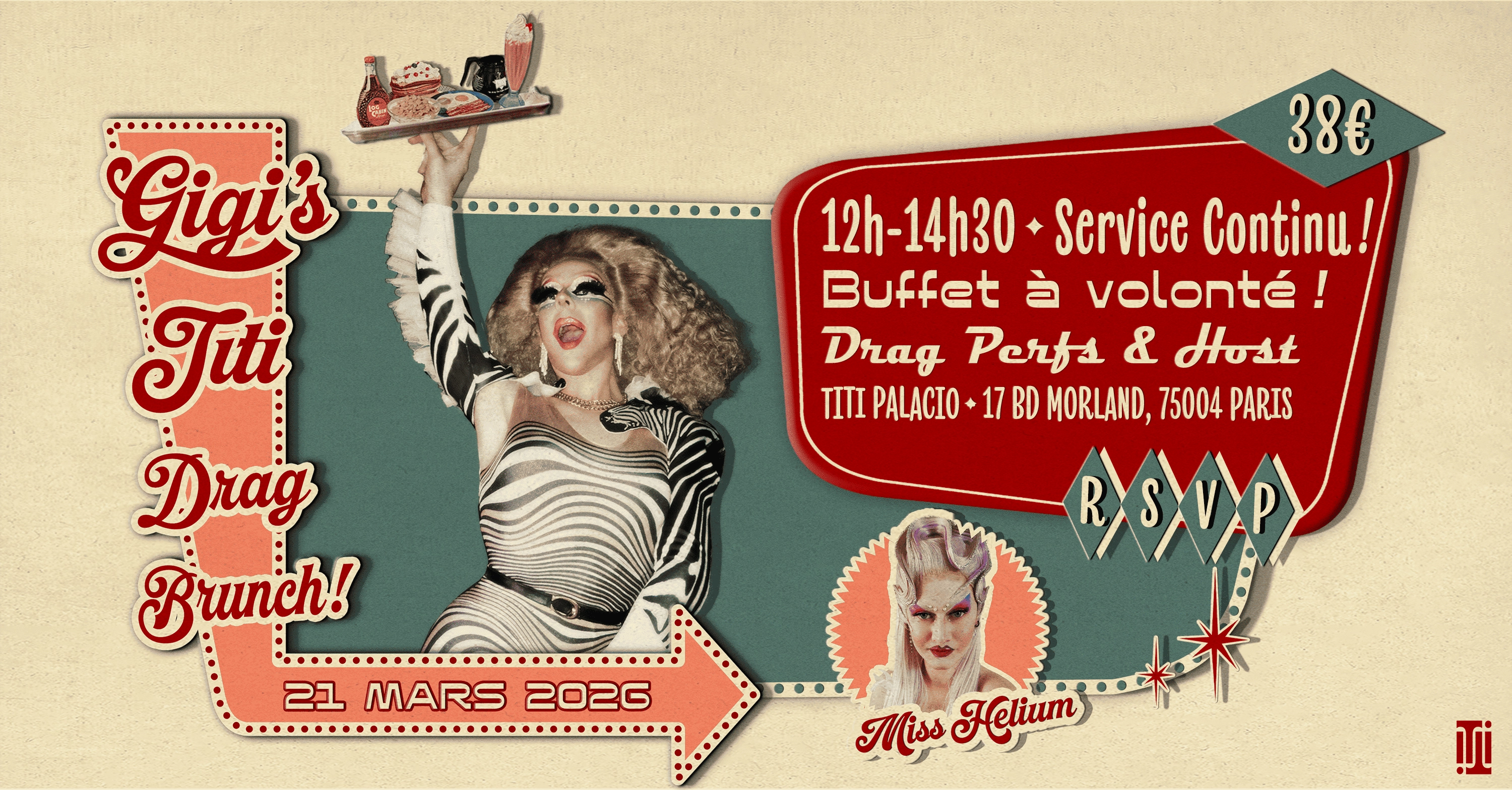 Gigi's Titi Drag Brunch #12 avec Miss Helium!