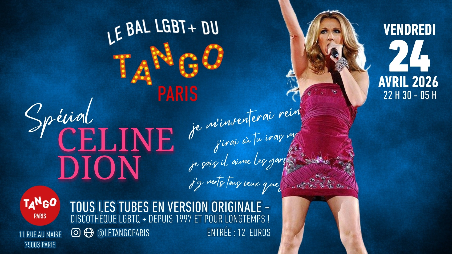 Bal LGBT du Tango - Spécial Céline Dion