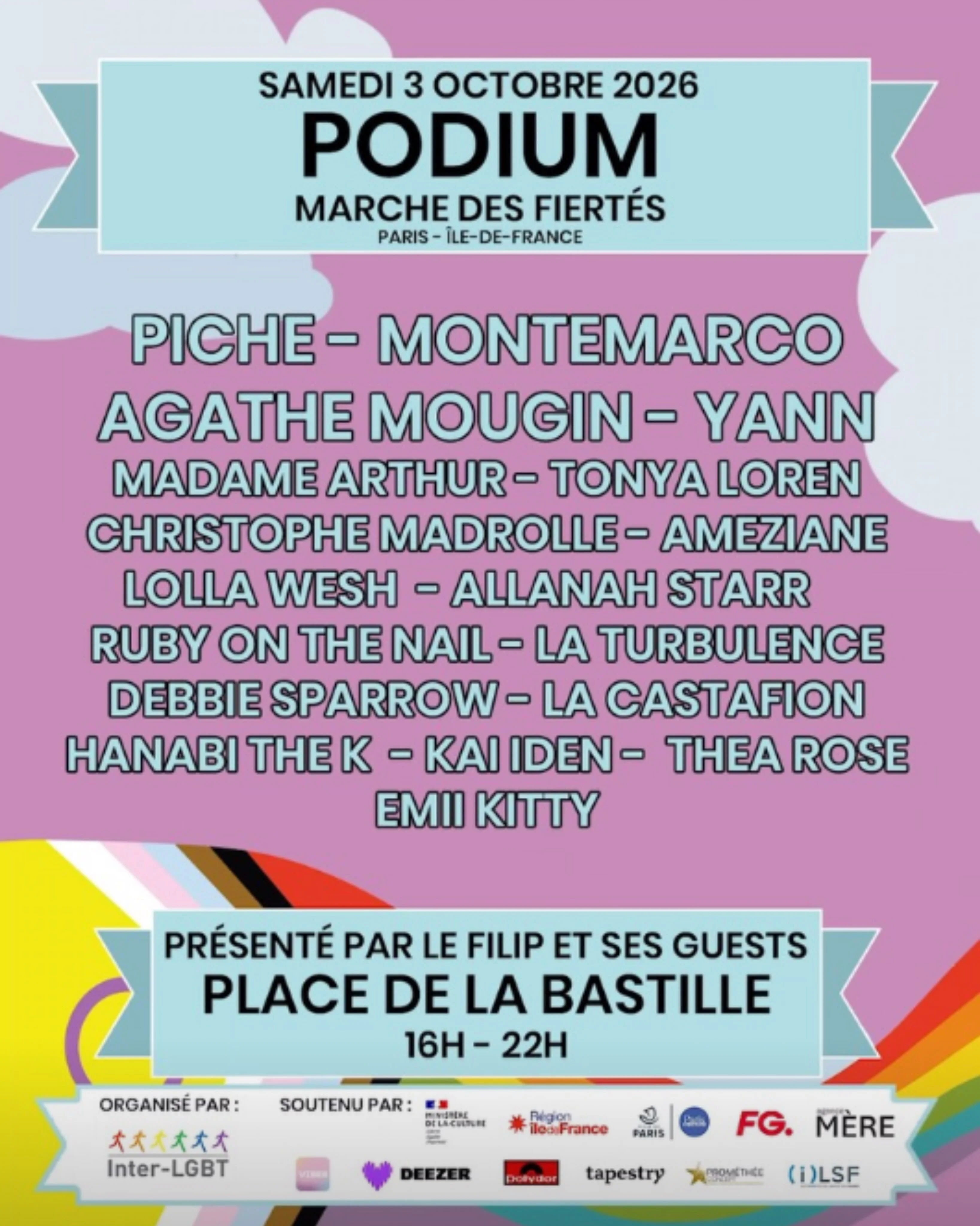 Podium - Marche des Fiert&eacute;s 2026 